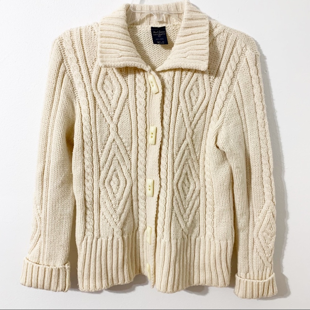 Paul James 100% Wool Cardigan Fisherman’s Sweater